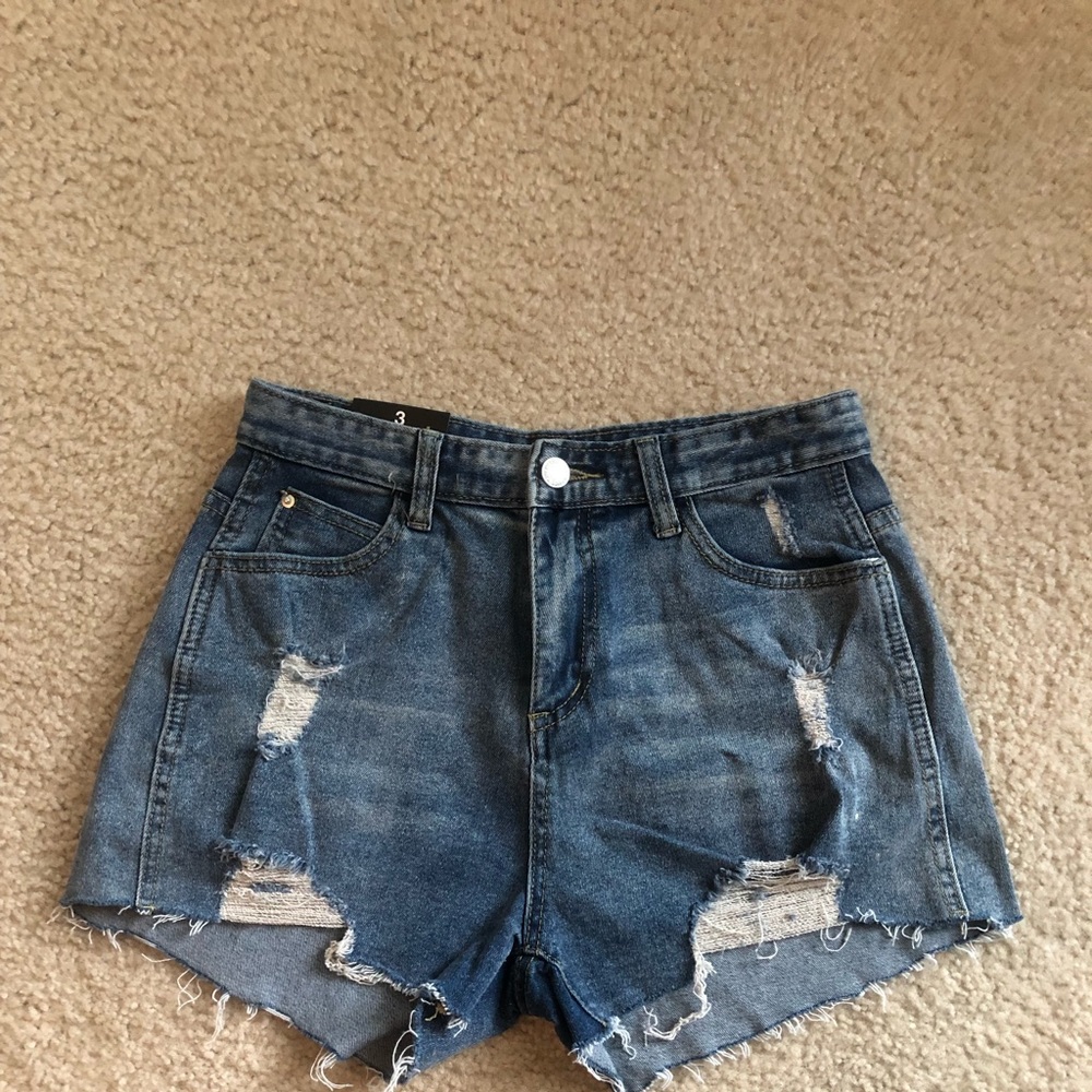 High waisted jean shorts